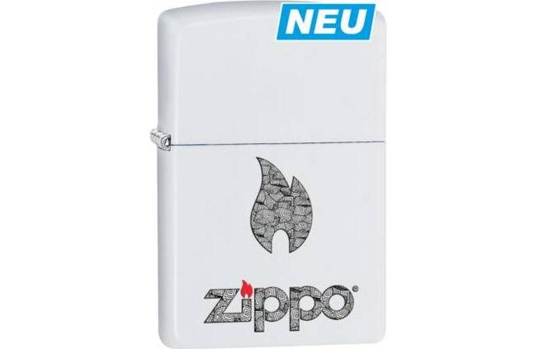 ZIPPO Feuerzeug Logo and flame wei - 60002532