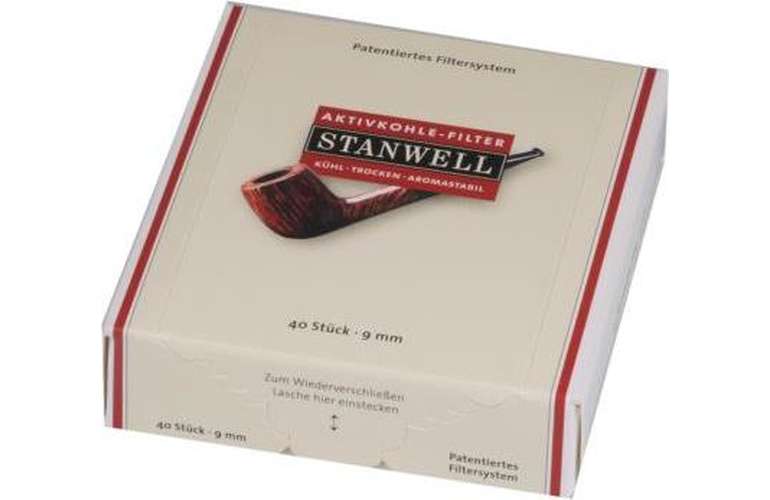 Stanwell Aktivkohlefilter 9mm 40 Stck Aktivkohle Filter Pfeife
