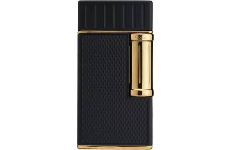 Colibri Zigarrenfeuerzeug Julius schwarz matt/gold mit doppelter Schrgflamme