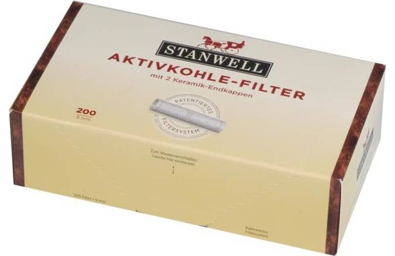 Stanwell Aktivkohlefilter 9mm 200 Stck Aktivkohle Filter Pfeife